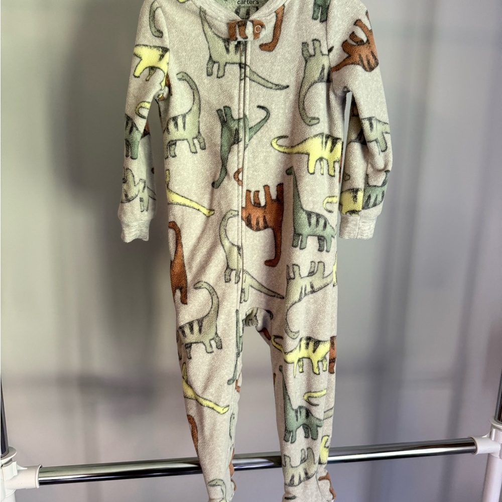 Carter's Gray and Green Footed One Piece Pajama